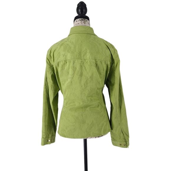Jones New York Signature jacquard Shacket ladies green Size 1x Proper finished - Picture 2 of 9